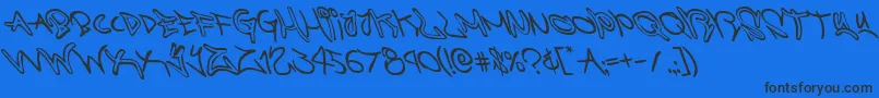 graffitistreetleft-Schriftart – Schwarze Schriften auf blauem Hintergrund