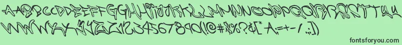 graffitistreetleft Font – Black Fonts on Green Background