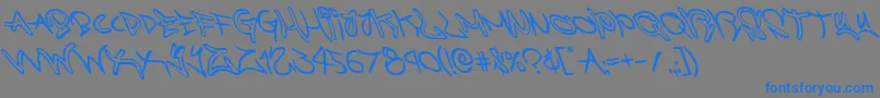 graffitistreetleft Font – Blue Fonts on Gray Background