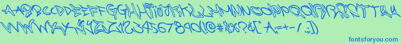 graffitistreetleft Font – Blue Fonts on Green Background