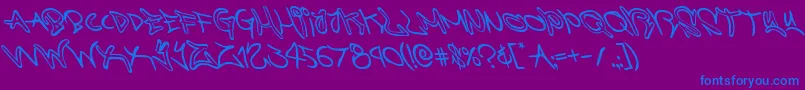 graffitistreetleft Font – Blue Fonts on Purple Background