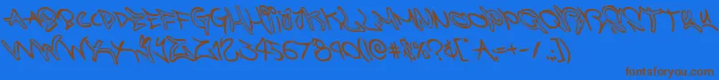 graffitistreetleft-Schriftart – Braune Schriften auf blauem Hintergrund