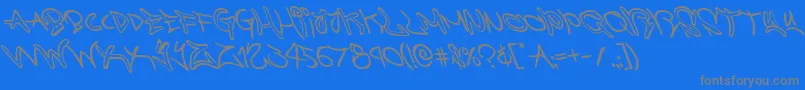 graffitistreetleft Font – Gray Fonts on Blue Background