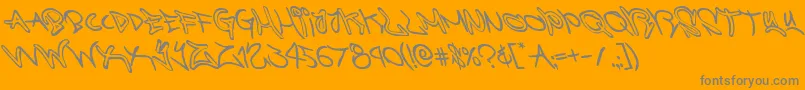 graffitistreetleft Font – Gray Fonts on Orange Background