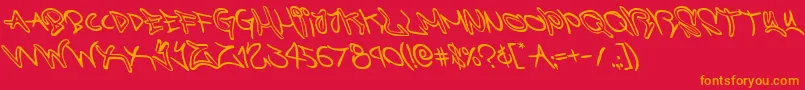 graffitistreetleft Font – Orange Fonts on Red Background