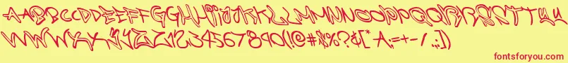 graffitistreetleft Font – Red Fonts on Yellow Background