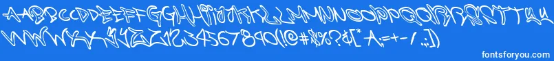 graffitistreetleft-Schriftart – Weiße Schriften auf blauem Hintergrund