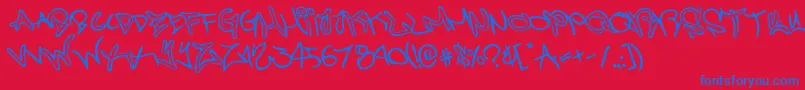 graffitistreetrotate Font – Blue Fonts on Red Background