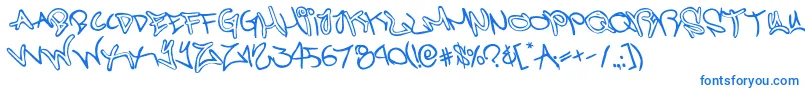 graffitistreetrotate Font – Blue Fonts on White Background