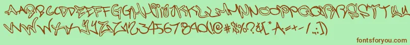 graffitistreetrotate Font – Brown Fonts on Green Background