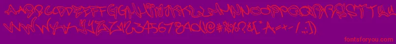 graffitistreetrotate-Schriftart – Rote Schriften auf violettem Hintergrund