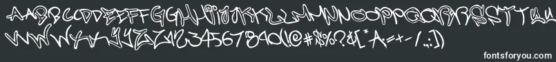 Шрифт graffitistreetrotate – белые шрифты на чёрном фоне