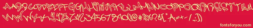 graffitistreetrotate Font – Yellow Fonts on Red Background