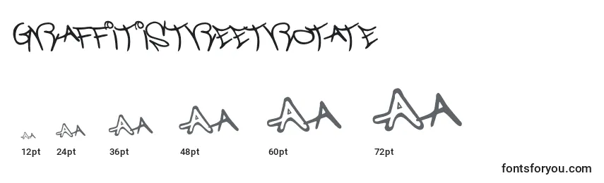 Größen der Schriftart Graffitistreetrotate