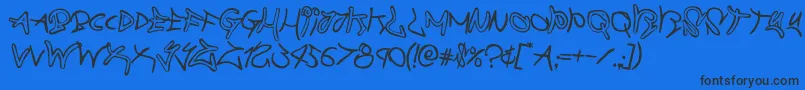 graffitistreetrotate2 Font – Black Fonts on Blue Background