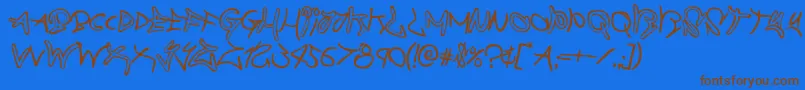 graffitistreetrotate2 Font – Brown Fonts on Blue Background