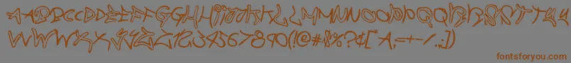 graffitistreetrotate2 Font – Brown Fonts on Gray Background