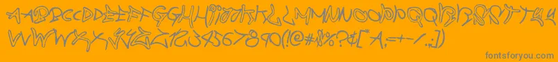 graffitistreetrotate2 Font – Gray Fonts on Orange Background
