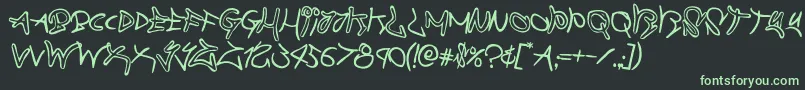 graffitistreetrotate2 Font – Green Fonts on Black Background