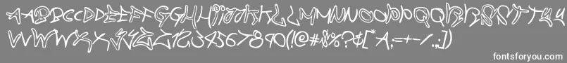 graffitistreetrotate2 Font – White Fonts on Gray Background