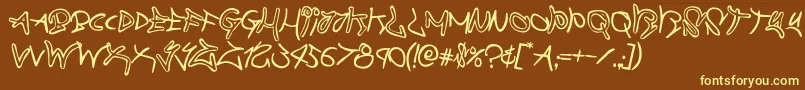 graffitistreetrotate2 Font – Yellow Fonts on Brown Background