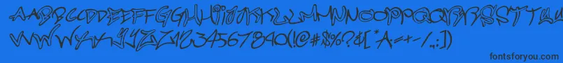 graffitistreetrotateital Font – Black Fonts on Blue Background