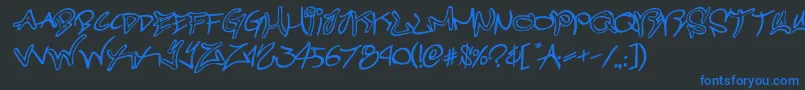 graffitistreetrotateital Font – Blue Fonts on Black Background