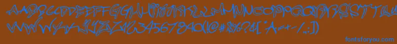 Подробнее о шрифте graffitistreetrotateital Шрифт graffitistreetrotateital – синие шрифты на коричневом фоне