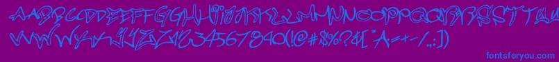 graffitistreetrotateital-Schriftart – Blaue Schriften auf violettem Hintergrund