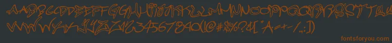 graffitistreetrotateital Font – Brown Fonts on Black Background