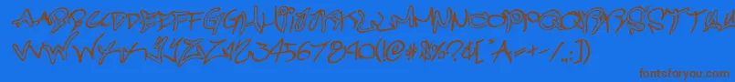 graffitistreetrotateital Font – Brown Fonts on Blue Background