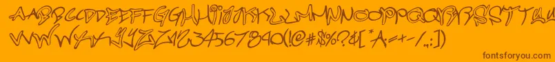 graffitistreetrotateital Font – Brown Fonts on Orange Background