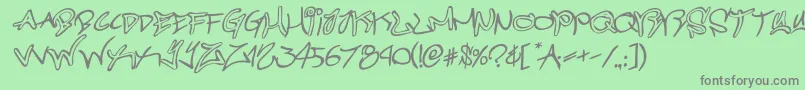 graffitistreetrotateital Font – Gray Fonts on Green Background