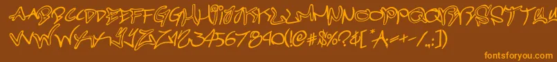 graffitistreetrotateital Font – Orange Fonts on Brown Background