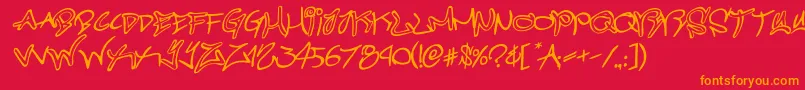 graffitistreetrotateital Font – Orange Fonts on Red Background