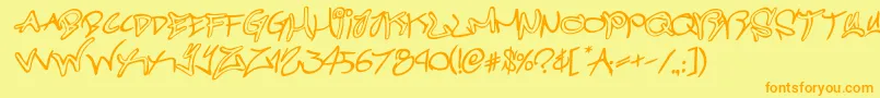 graffitistreetrotateital Font – Orange Fonts on Yellow Background