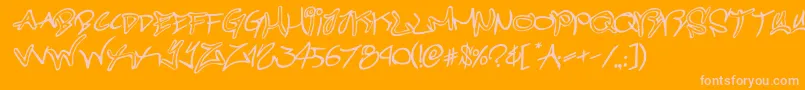 graffitistreetrotateital Font – Pink Fonts on Orange Background