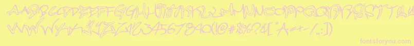 graffitistreetrotateital Font – Pink Fonts on Yellow Background