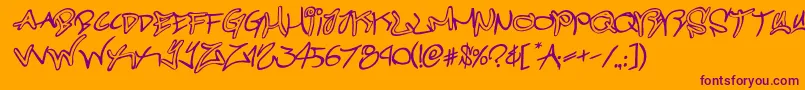 graffitistreetrotateital Font – Purple Fonts on Orange Background