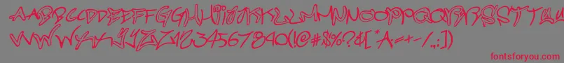 graffitistreetrotateital Font – Red Fonts on Gray Background