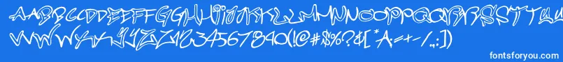 graffitistreetrotateital Font – White Fonts on Blue Background