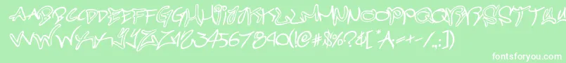 graffitistreetrotateital Font – White Fonts on Green Background