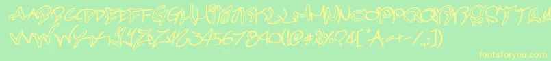 graffitistreetrotateital Font – Yellow Fonts on Green Background