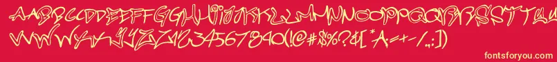 graffitistreetrotateital Font – Yellow Fonts on Red Background