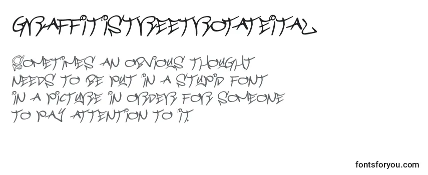Review of the Graffitistreetrotateital Font