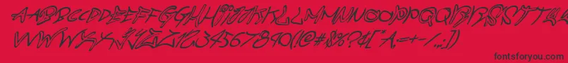 graffitistreetsuperital Font – Black Fonts on Red Background
