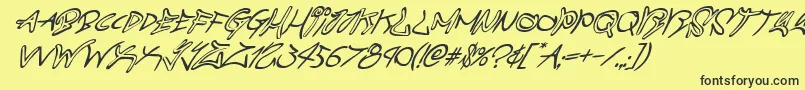 graffitistreetsuperital Font – Black Fonts on Yellow Background