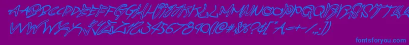 フォントgraffitistreetsuperital – 紫色の背景に青い文字