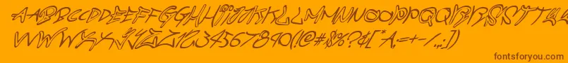 More about graffitistreetsuperital Font graffitistreetsuperital Font – Brown Fonts on Orange Background