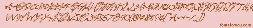 Шрифт graffitistreetsuperital – коричневые шрифты на розовом фоне